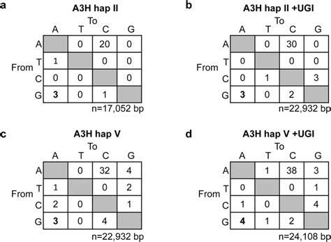 A3H hap II and hap V do not induce G→A mutations in the transposed neo ...