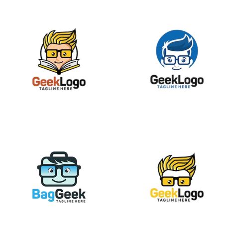 Geek logo design template vector Vector | Premium Download