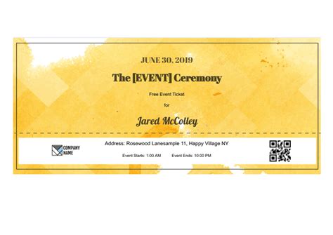 Free Event Ticket Template - PDF Templates | Jotform