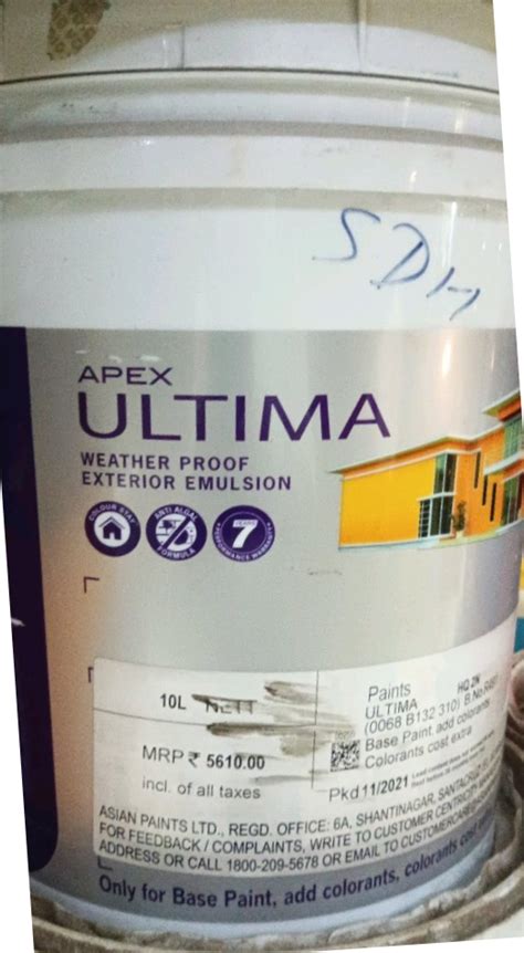 Asian Paints Apex Ultima, 10 ltr at Rs 5610/litre in Kolkata | ID ...