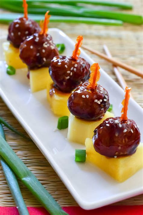 Teriyaki Meatballs. | Serve skewered with pineapple. It’s like a Hawaiian party in your mouth ...