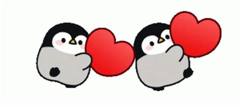 Penguin Heart Sticker - Penguin Heart Walking - ค้นพบและแชร์ GIF