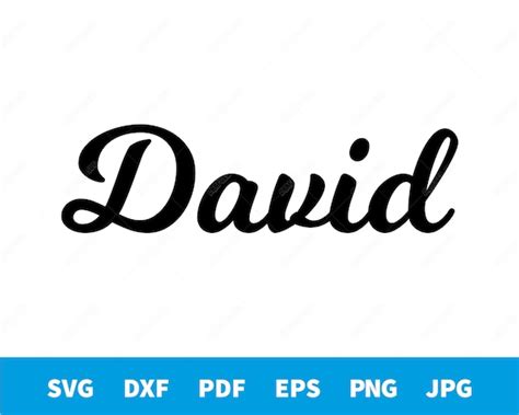 David Calligraphy Name Shape Vector File for Cutting or - Etsy