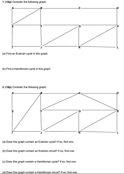 SOLVED: 1. (1Op) Consider the following graph: (a) Find an Eulerian cycle in this graph: (b ...