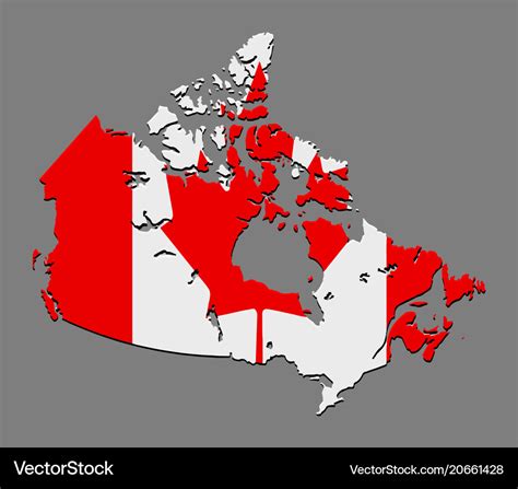 Canada map with the canadian flag Royalty Free Vector Image