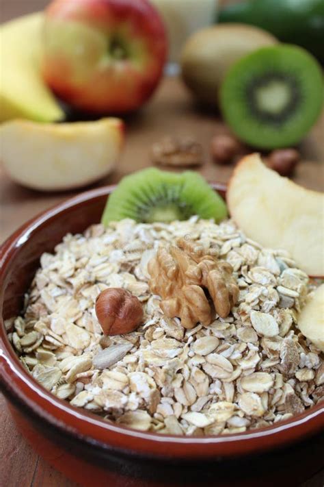 Muesli with fruit stock photo. Image of bowl, flavor - 56391326