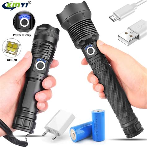 50000 Lumens Lamp xhp70.2 most powerful flashlight usb Zoom led torch ...