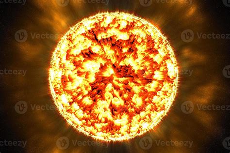 Sun surface with solar flares in 11142135 Stock Photo at Vecteezy