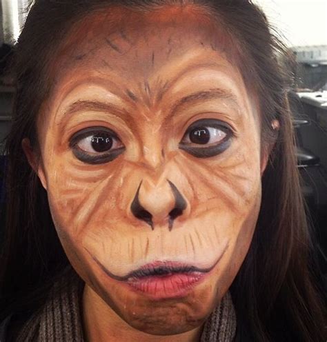 monkey face paint | Monkey makeup, Animal makeup, Monkey face paint