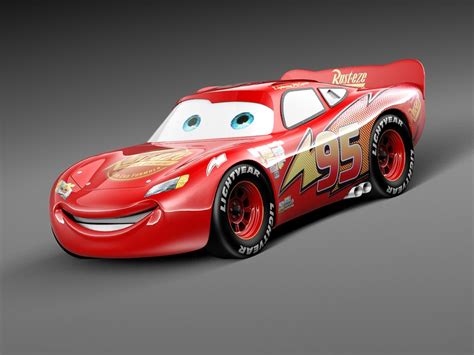 lightning mcqueen zigzag race car 3d model