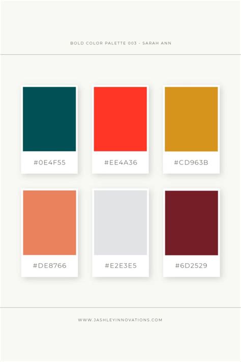 the color palette is shown in different colors
