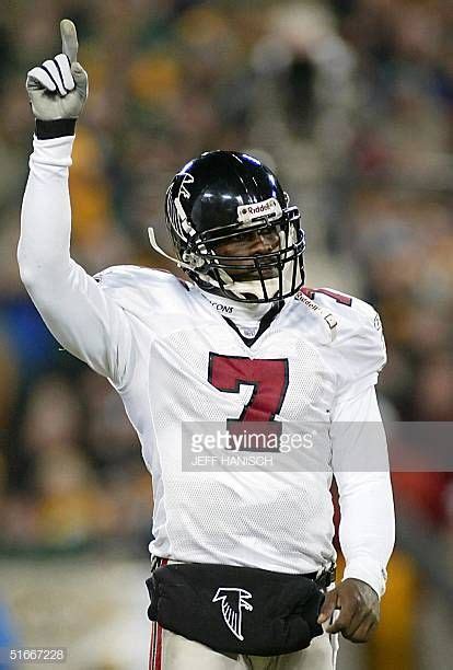 Quarterback Michael Vick of the Atlanta Falcons celebrates after his ...