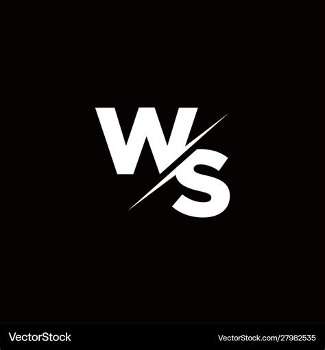 Ws logo letter monogram slash with modern Vector Image