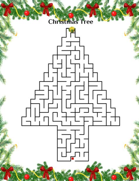 Christmas Maze, Christmas Maze Game, Printable Christmas Activity ...