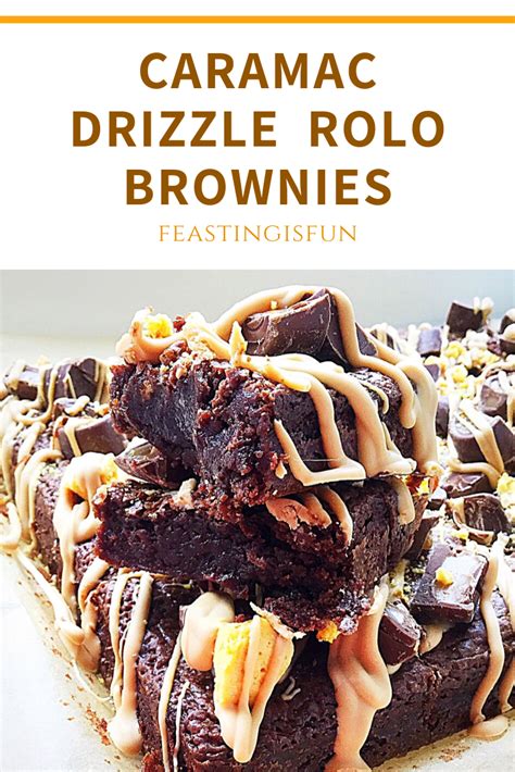 Caramac Drizzle Rolo Caramel Brownies - Feasting Is Fun | Savoury baking, Caramel brownies ...