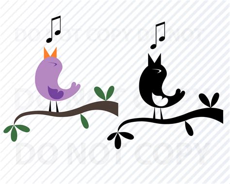 Singing Birds SVG Files Clipart Clip Art Silhouette Vector - Etsy