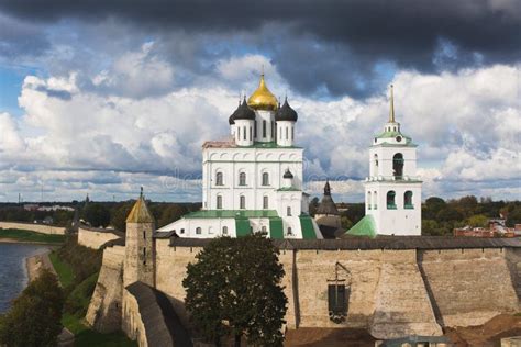 Pskov Kremlin stock photo. Image of famous, culture, dramatic - 62758982