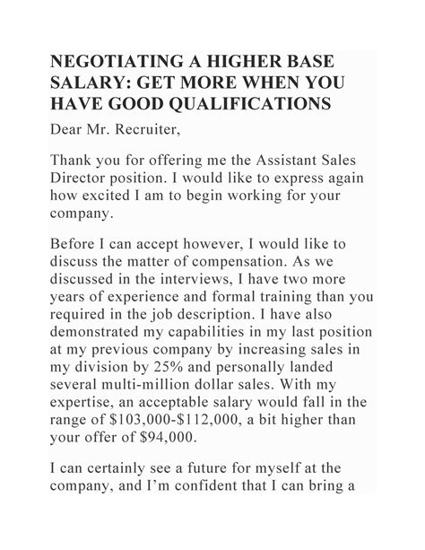 49 Best Salary Negotiation Letters, Emails & Tips ᐅ TemplateLab