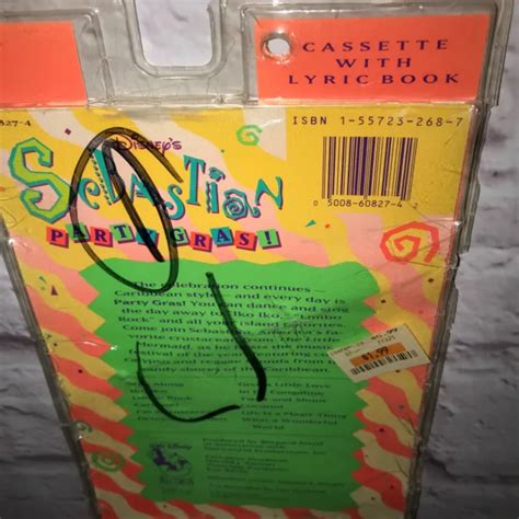 1991 DISNEY LITTLE Mermaid Sebastian’s Party Gras cassette tape w/lyric book NEW $16.06 - PicClick
