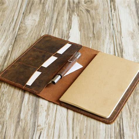 Personalized Leather Notebook Journal Refillable 5x8, Legal Pad Cover, A5 Padfolio, Refillable ...