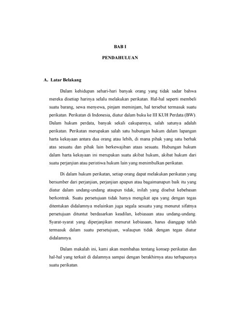 Makalah Hukum Perdata Hukum Perikatan - BAB I PENDAHULUAN A. Latar Belakang Dalam kehidupan ...