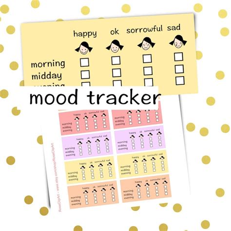 Mood Tracker Stickers Instant Download Printable Mood Planner Stickers Commercial Use Allowed ...