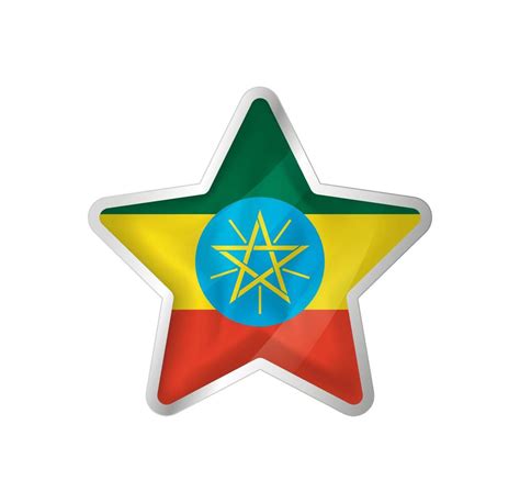 Ethiopia flag in star. Button star and flag template. Easy editing and vector in groups ...