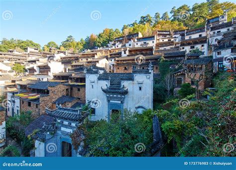 The Houses on the Mountains Stock Image - Image of china, jiangxi ...