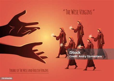 Bible Stories The Parable Of The Ten Virgins Stock Illustration ...