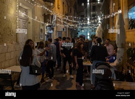 Bar and nightlife, Valletta, Malta Stock Photo - Alamy