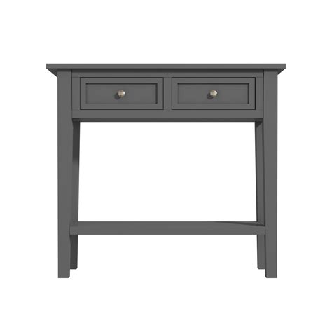 Narrow Grey Console Table with Drawers - Elms - Furniture123