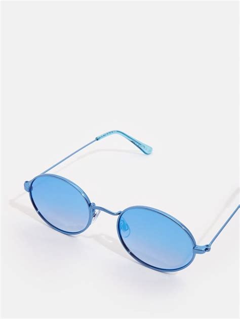 Blue Oval Sunglasses | Blue sunglasses, Oval sunglasses, Trendy sunglasses