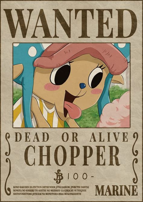 🔥 Download Chopper Bounty Wanted Poster One Piece Bounties by ...