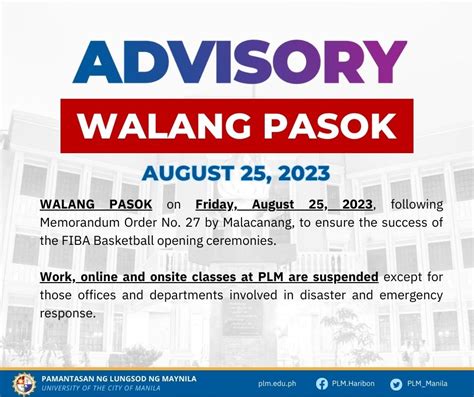 WALANG PASOK: August 25, 2023