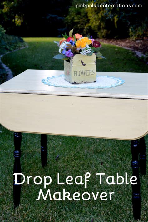 Drop Leaf Table Makeover - Pink Polka Dot Creations