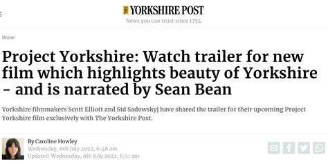 We Were Mentioned In The Yorkshire Post