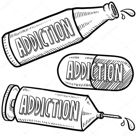 bosquejo de adicción a drogas y alcohol — Foto de stock © lhfgraphics #16886087