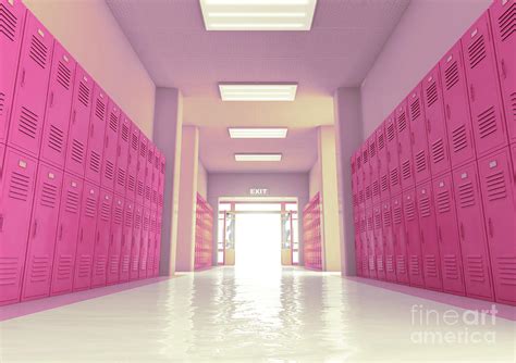 Pink School Locker Exit Way Digital Art by Allan Swart - Pixels