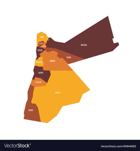 Jordan political map of administrative divisions Vector Image