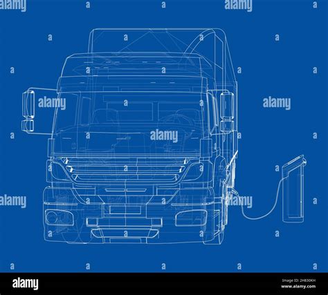 Electric truck and charging station Stock Photo - Alamy