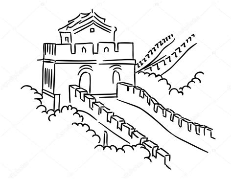 Great Wall in China — Stock Vector © Seamartini #34775441