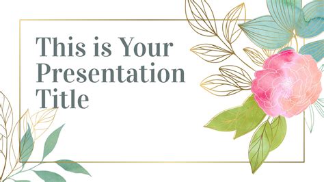 Acuarela Floral. Plantilla PowerPoint gratis y tema de Google Slides