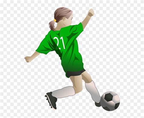 28 Collection Of Female Soccer Players Clipart - Girl Play Football Png, Transparent Png ...