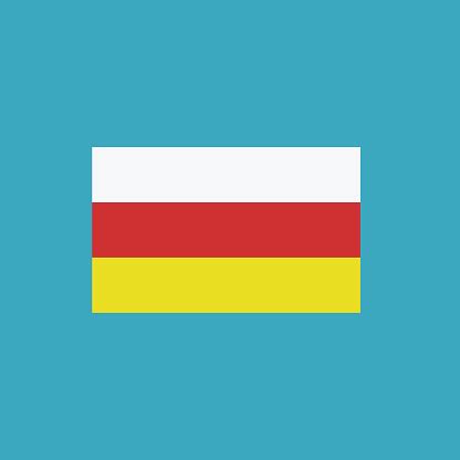 South Ossetia Flag Icon In Flat Design Stock Illustration - Download ...