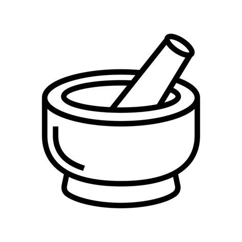 mortar pestle tool line icon vector illustration 18783256 Vector Art at Vecteezy