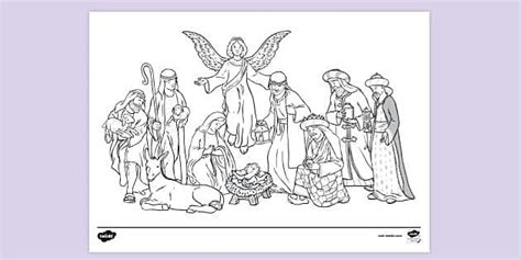 FREE! - Nativity Scene Figures Only Colouring | Colouring Sheets