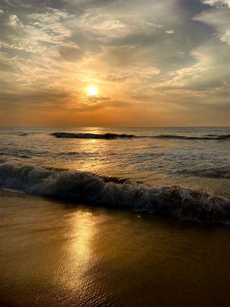 Golden Sunrise Over Chennai Beach