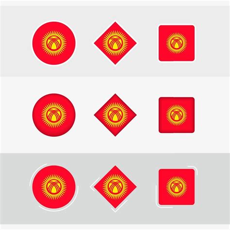 Kyrgyzstan flag icons set, vector flag of Kyrgyzstan. 22980974 Vector ...