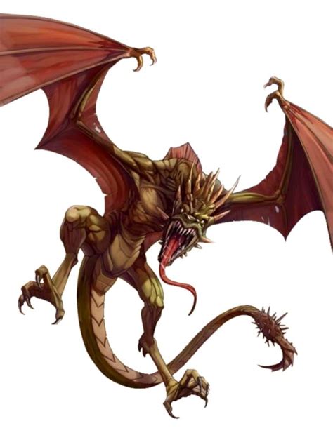 Brown Wyvern - Pathfinder 2E PFRPG DND D&D 3.5 5E 5th ed d20 fantasy