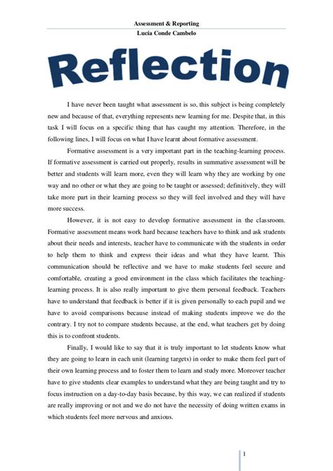 Reflection Paper Example